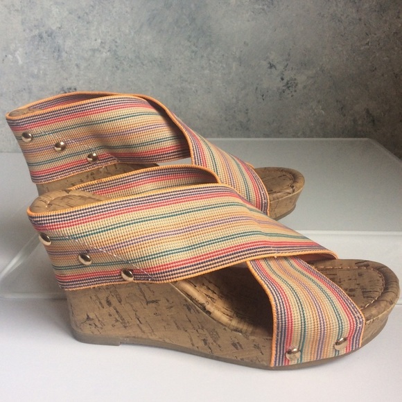 CORK High Heel/Wedge Sandals Size 5 - Picture 2 of 8